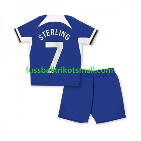 Fußballtrikots Chelsea Raheem Sterling 7 Kinder 2023-2024 Kurzarm Heimtrikotsatz kaufen